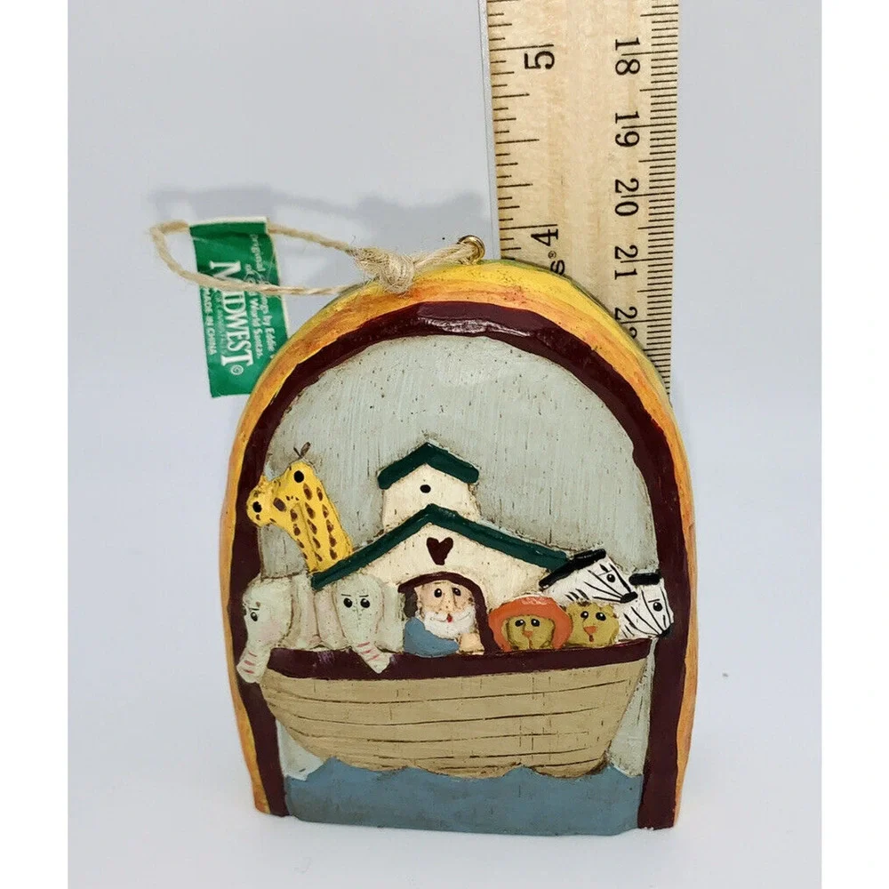 New Vtg NOAHS ARK Animals RAINBOW Christmas Ornament Country Farmhouse Primitive